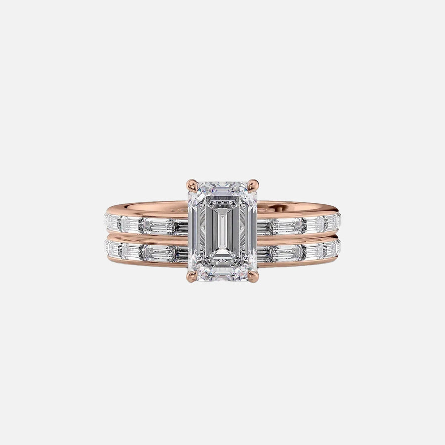  The Jennifer Emerald Lab Diamond Ring 18k Rose Gold 003