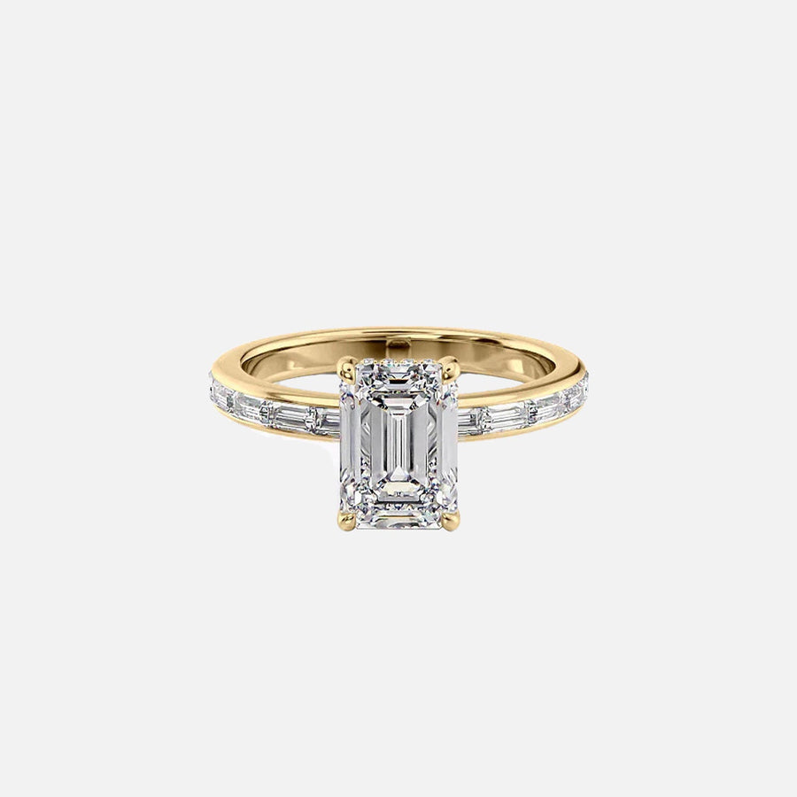  The Jennifer Emerald Lab Diamond Ring 18k Yellow Gold 001