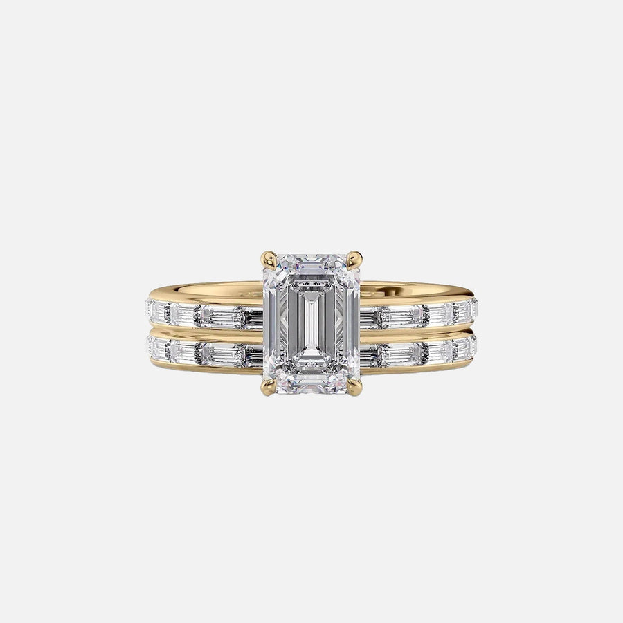  The Jennifer Emerald Lab Diamond Ring 18k Yellow Gold 003