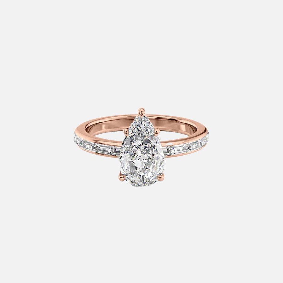  The Jennifer Pear Moissanite Ring 14k Rose Gold 001