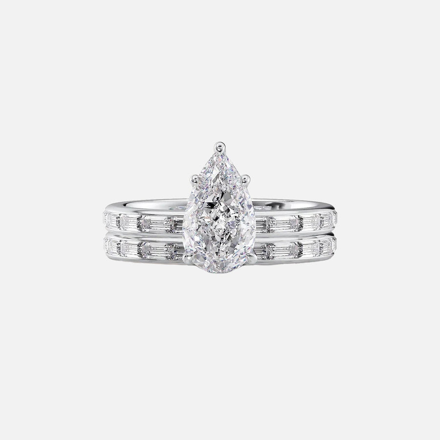  The Jennifer Pear Moissanite Ring 14k White Gold 003