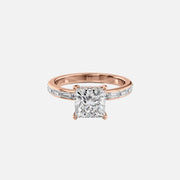  The Jennifer Princess Moissanite Ring 14k Rose Gold 001