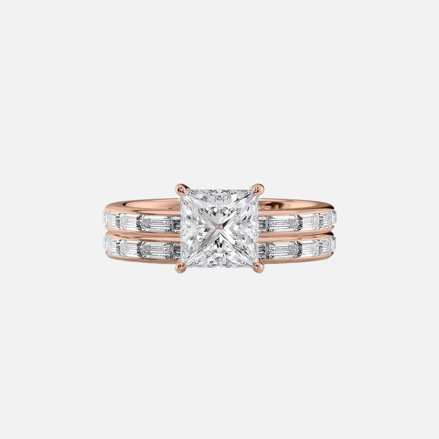  The Jennifer Princess Moissanite Ring 14k Rose Gold 003