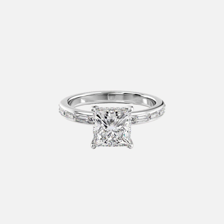  The Jennifer Princess Moissanite Ring 14k White Gold 001