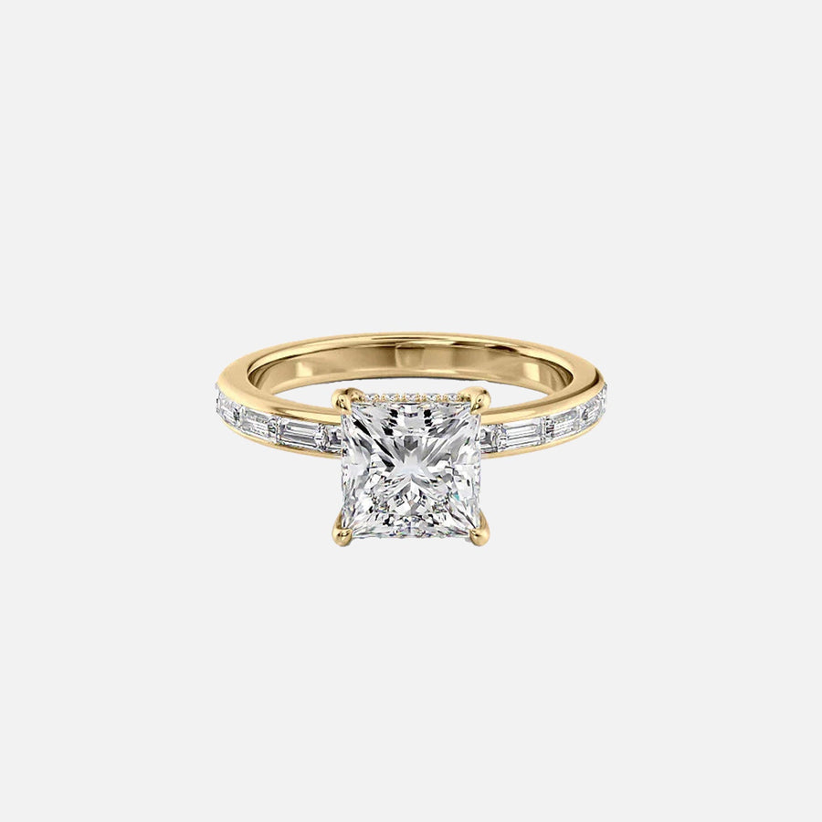 The Jennifer Princess Moissanite Ring 14k Yellow Gold 001