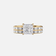  The Jennifer Princess Moissanite Ring 14k Yellow Gold 003