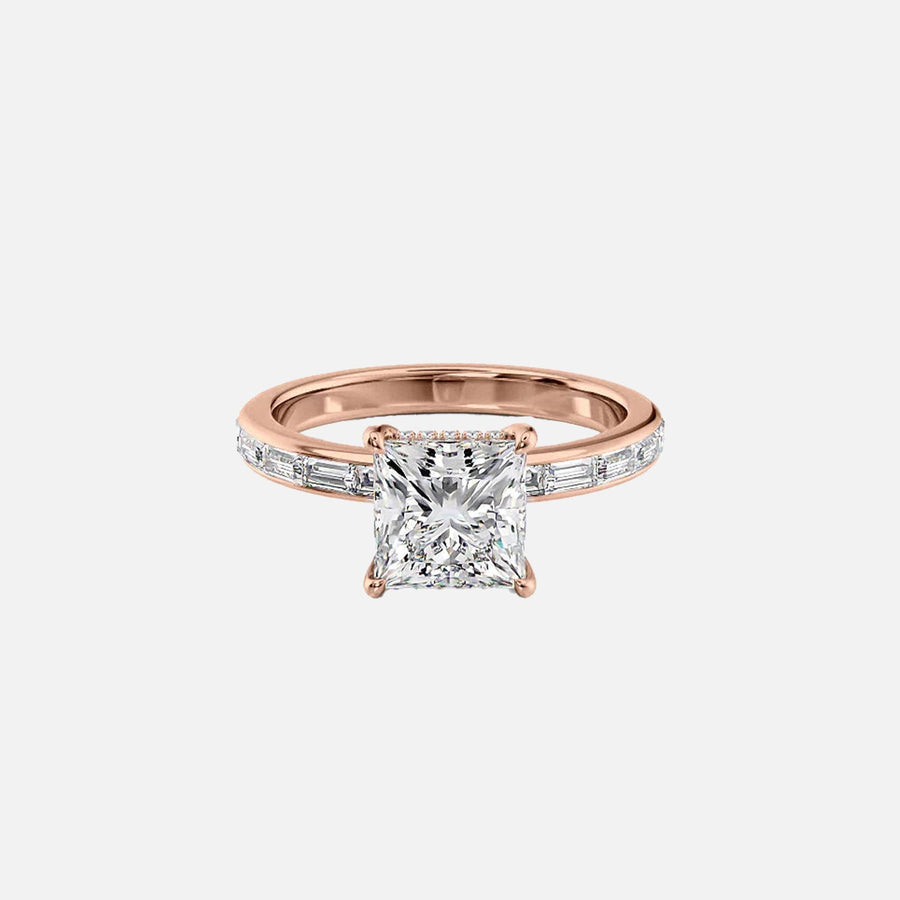  The Jennifer Princess Moissanite Ring 18k Rose Gold 001