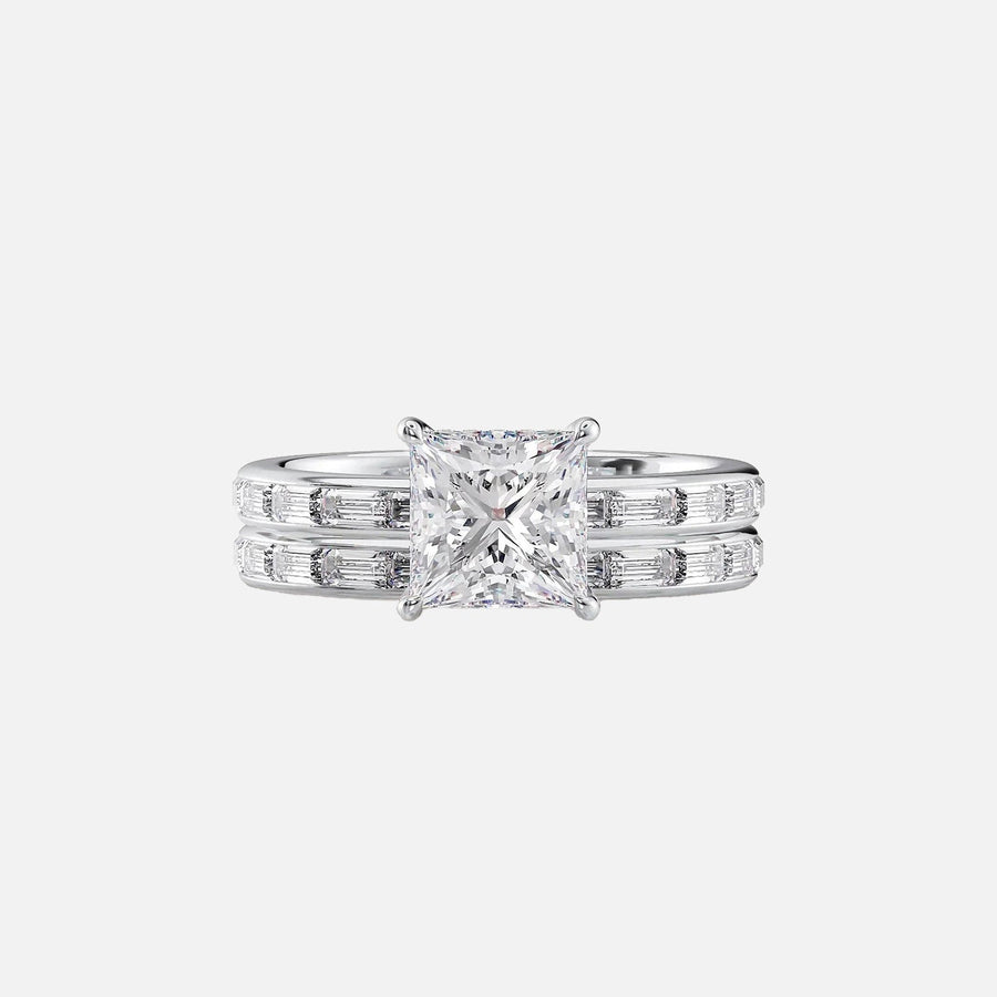  The Jennifer Princess Moissanite Ring 18k White Gold 003