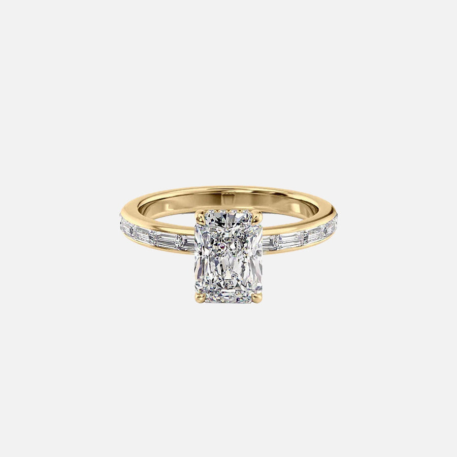 The Jennifer Radiant Moissanite Ring 14k Yellow Gold 001