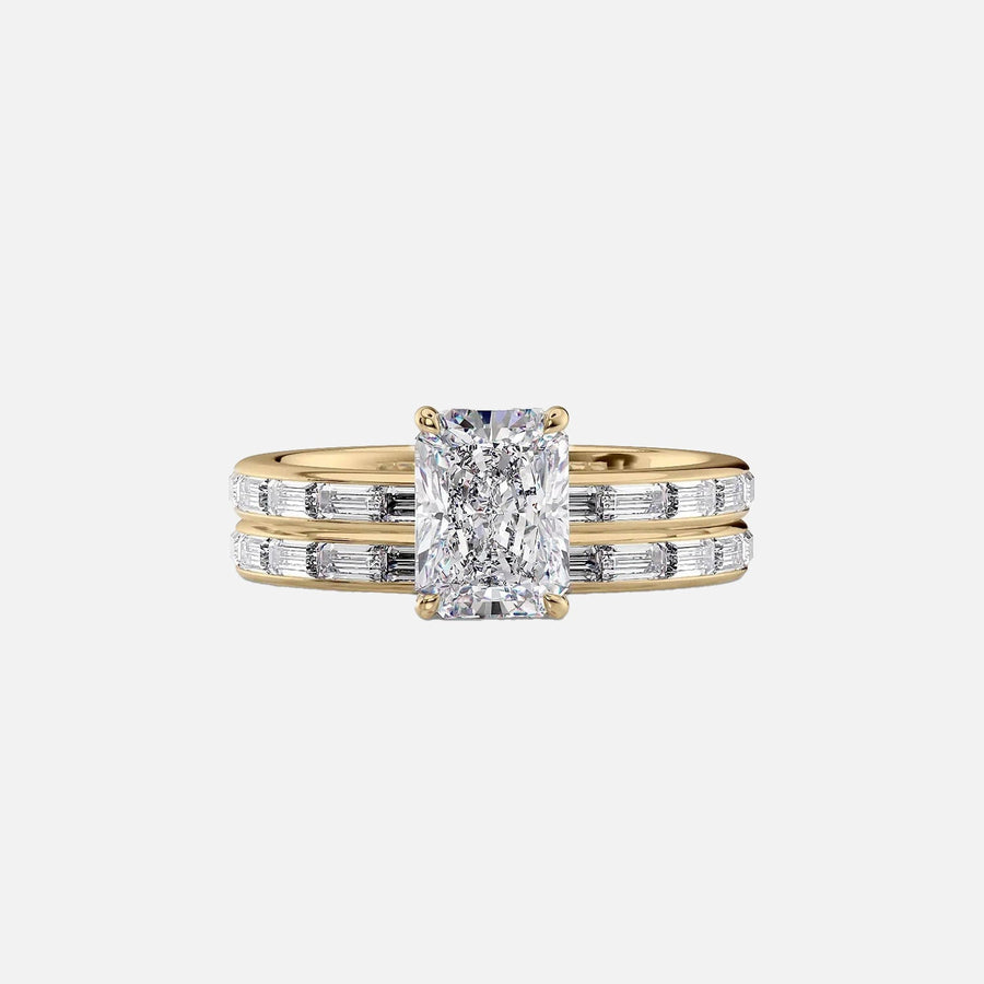  The Jennifer Radiant Moissanite Ring 14k Yellow Gold 003