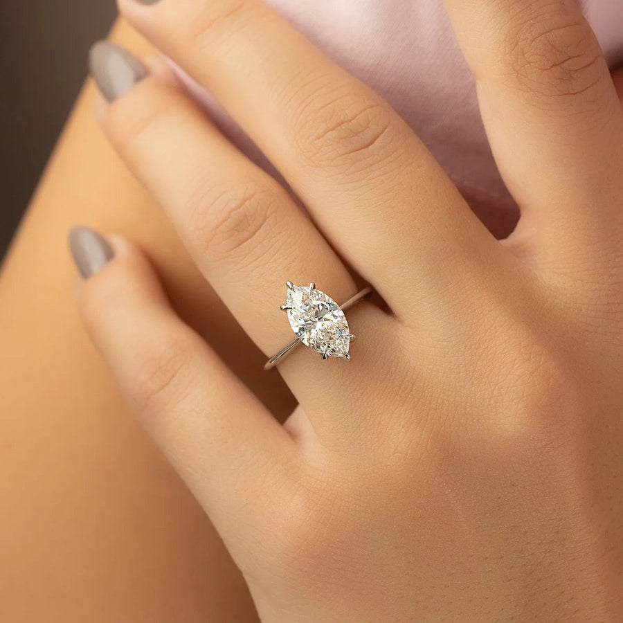  The Katelyn Marquise Lab Diamond Ring 18k White Gold 003