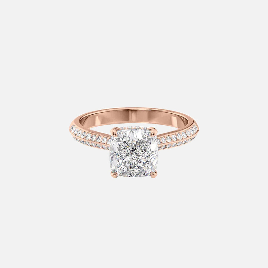  The Kayla Cushion Lab Diamond Ring 14k Rose Gold 001