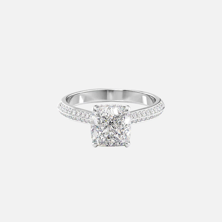  The Kayla Cushion Lab Diamond Ring 14k White Gold 001