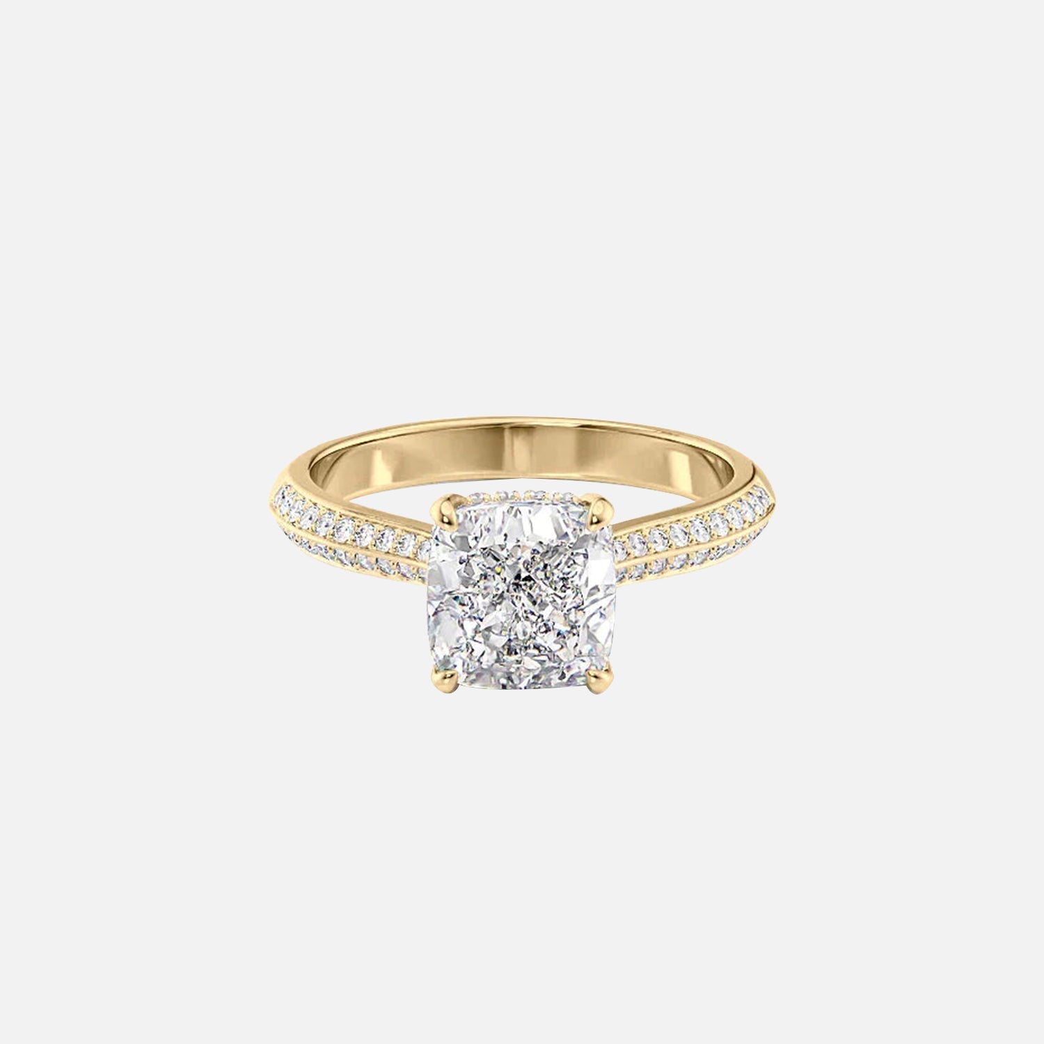 The Kayla Cushion Lab Diamond Ring 14k Yellow Gold 001