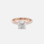  The Kayla Cushion Lab Diamond Ring 18k Rose Gold 001