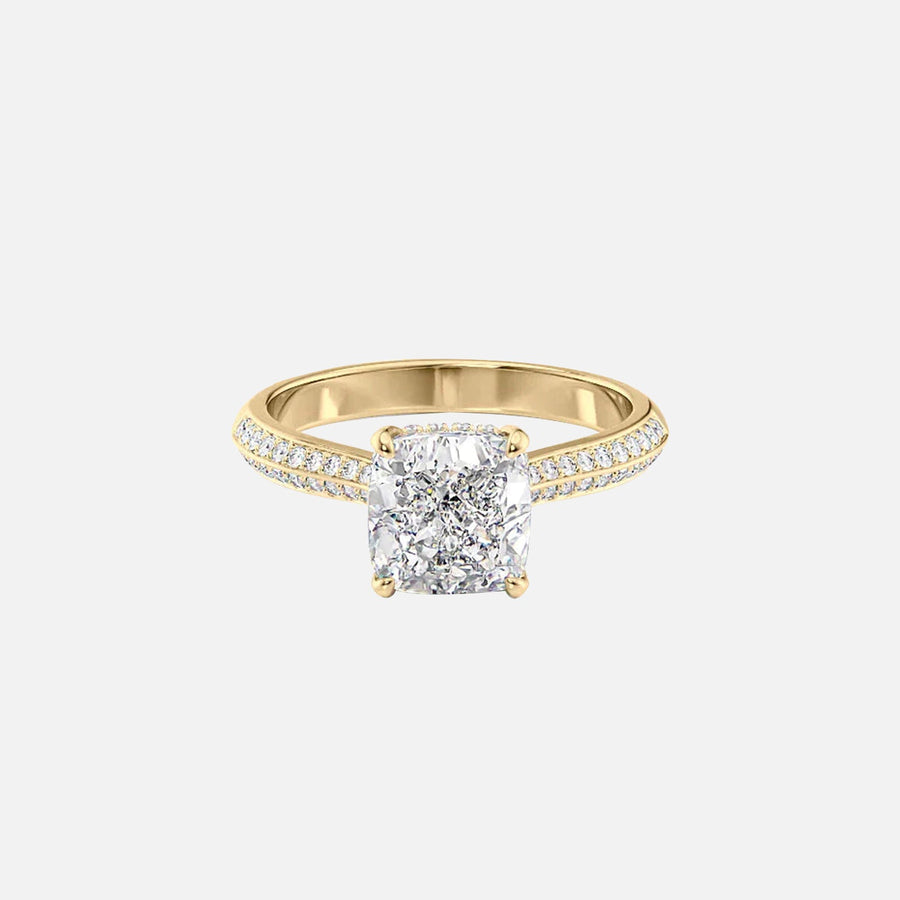  The Kayla Cushion Lab Diamond Ring 18k Yellow Gold 001