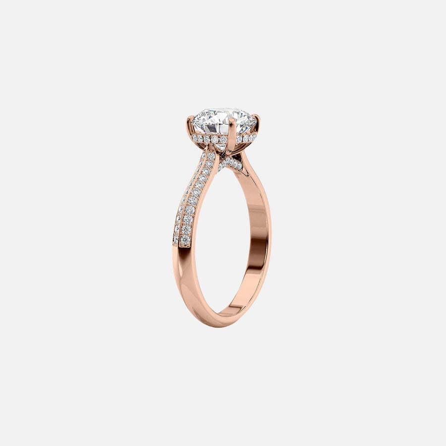  The Kayla Emerald Moissanite Ring 14k Rose Gold 002