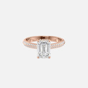  The Kayla Emerald Moissanite Ring 18k Rose Gold 001