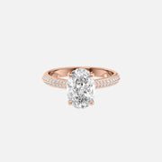  The Kayla Oval Moissanite Ring 14k Rose Gold 001