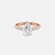  The Kayla Pear Lab Diamond Ring 14k Rose Gold 001