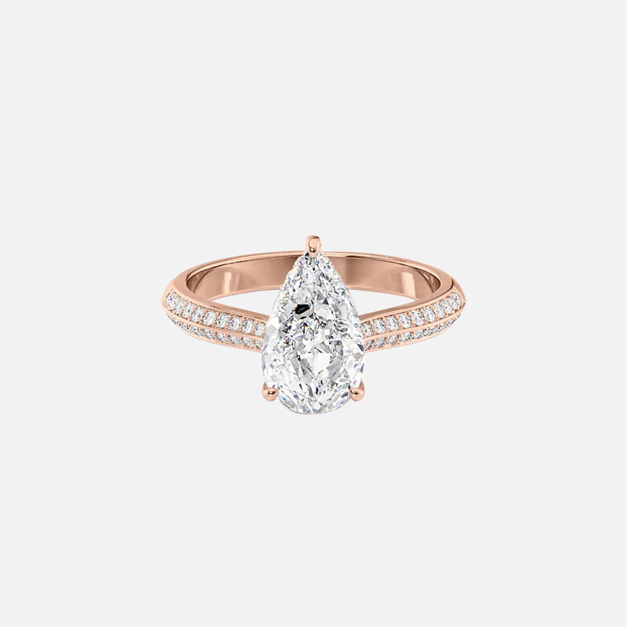  The Kayla Pear Lab Diamond Ring 14k Rose Gold 001