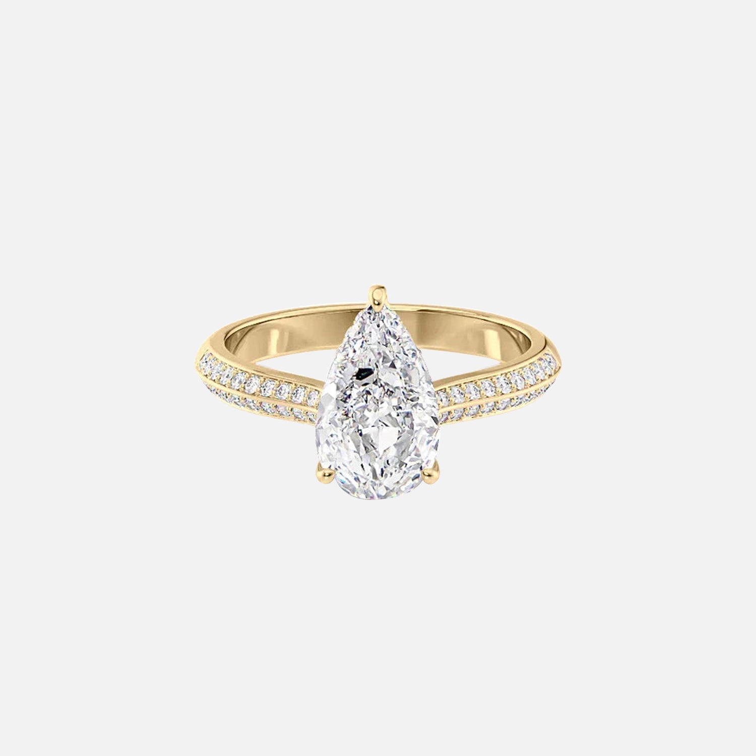 The Kayla Pear Lab Diamond Ring 14k Yellow Gold 001