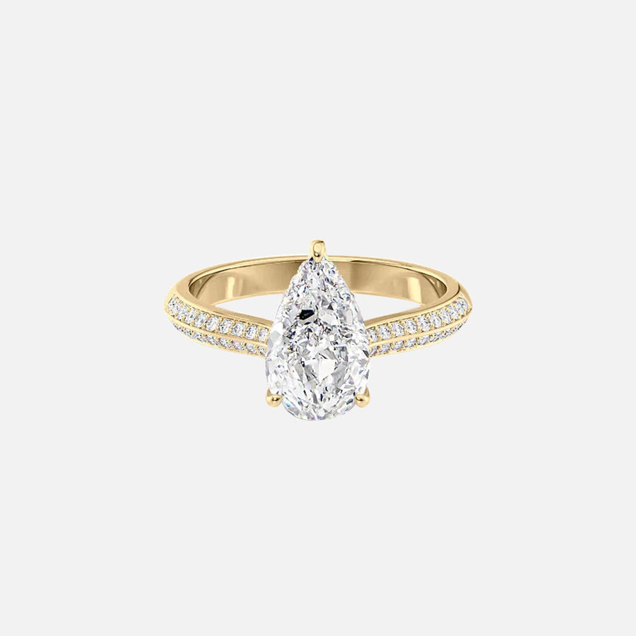 The Kayla Pear Lab Diamond Ring 14k Yellow Gold 001
