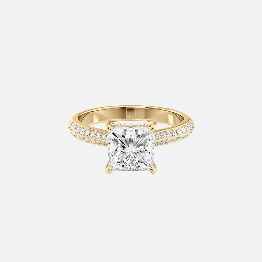 The Kayla Princess Lab Diamond Ring 14k Yellow Gold 001