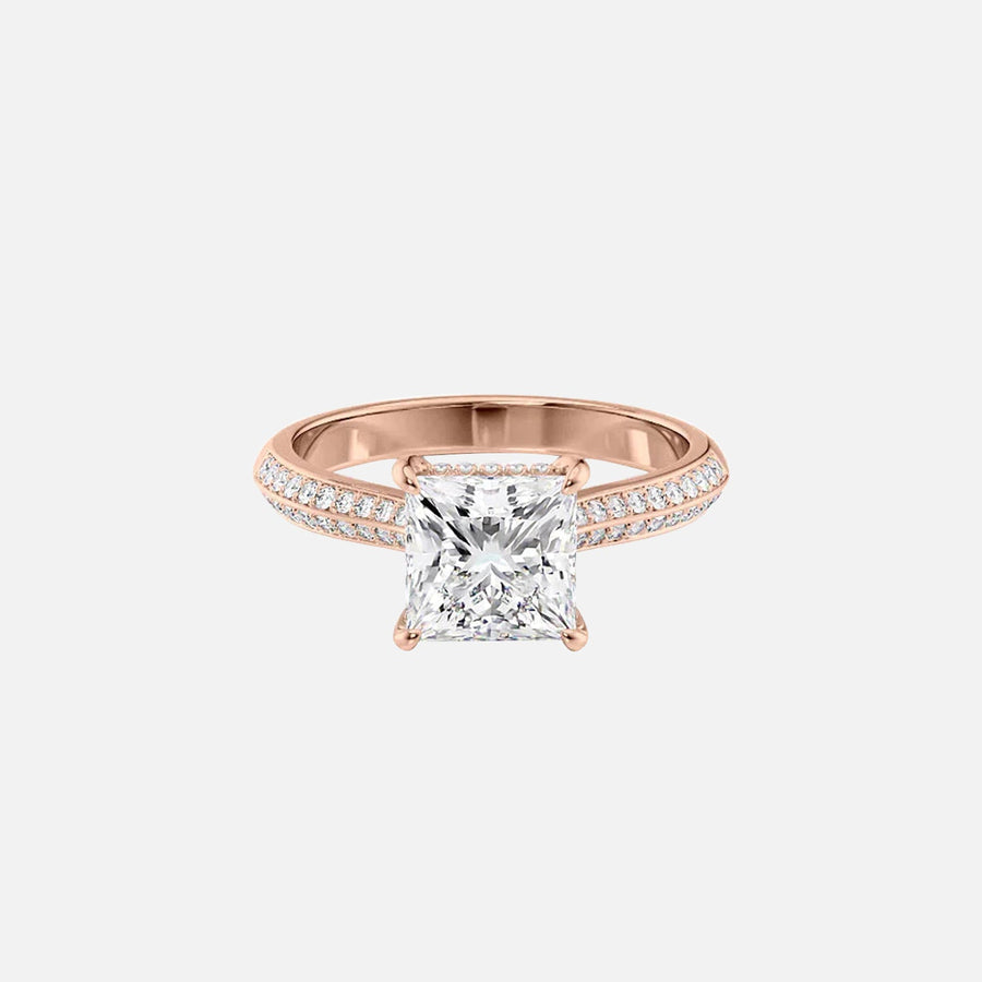  The Kayla Princess Lab Diamond Ring 18k Rose Gold 001