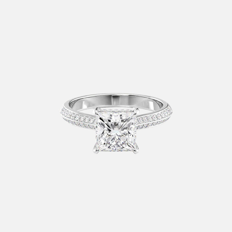  The Kayla Princess Lab Diamond Ring 18k White Gold 001