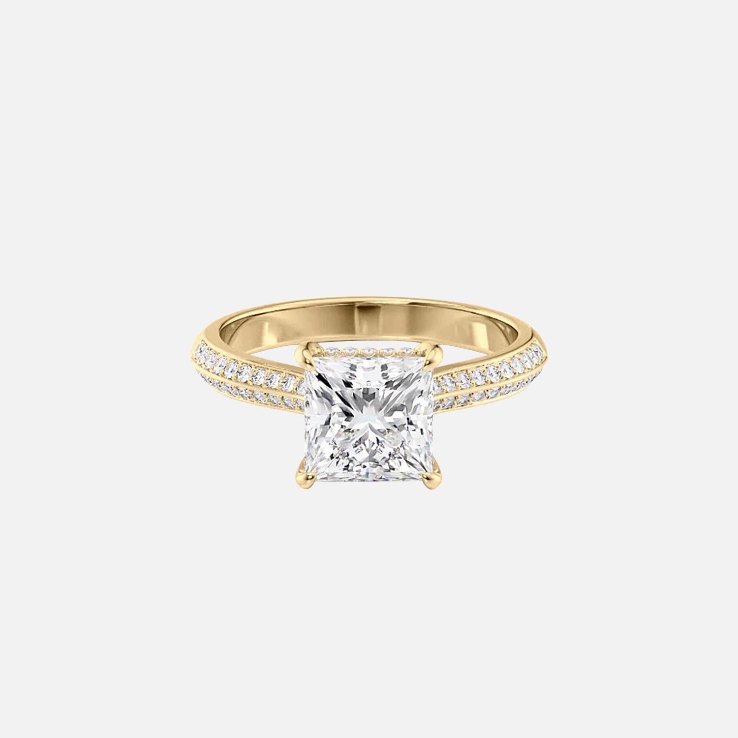 The Kayla Princess Moissanite Ring 14k Yellow Gold 001
