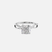  The Kelsey Cushion Moissanite Ring 18k White Gold 001