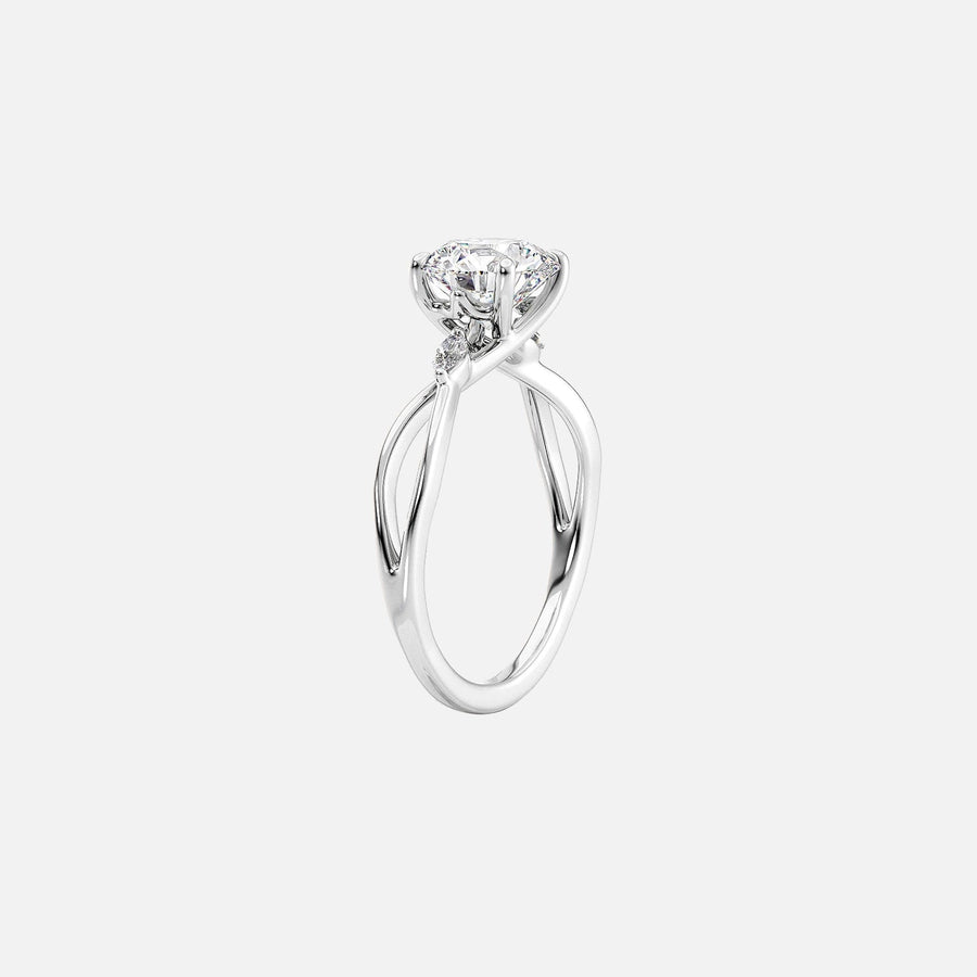  The Kelsey Emerald Moissanite Ring 14k White Gold 002