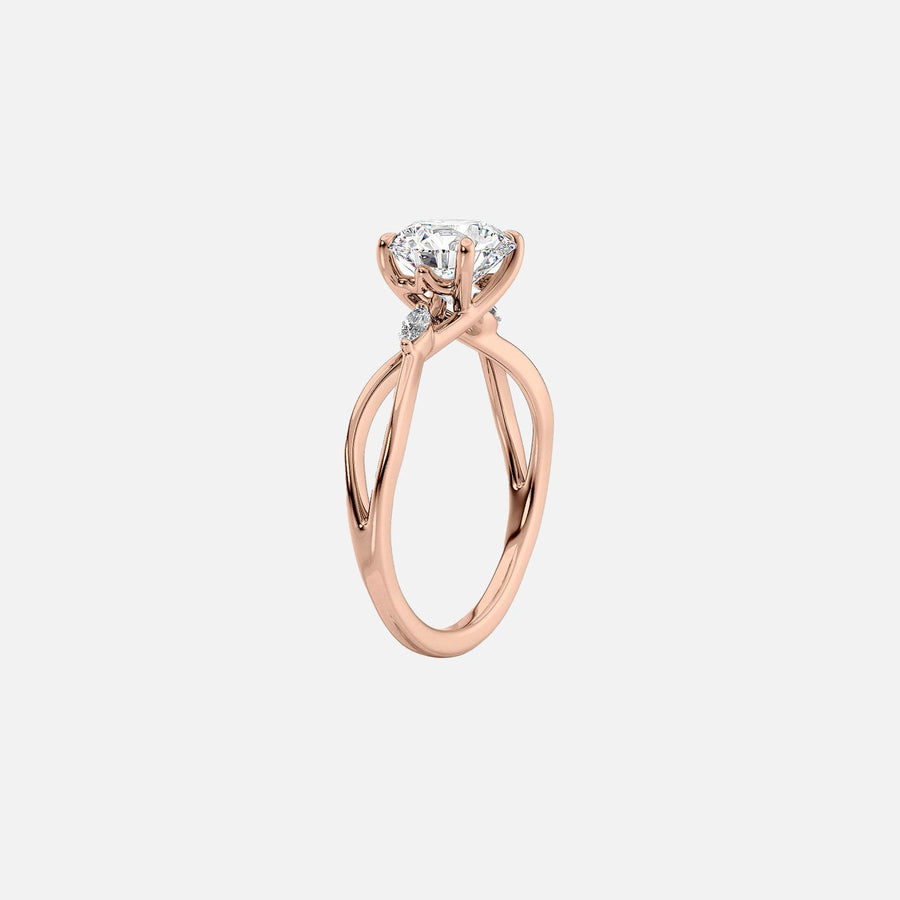  The Kelsey Emerald Moissanite Ring 18k Rose Gold 002