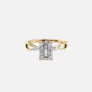  The Kelsey Emerald Moissanite Ring 18k Yellow Gold 001