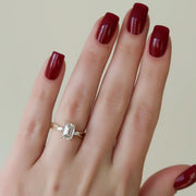  The Kelsey Emerald Moissanite Ring 18k Yellow Gold 003