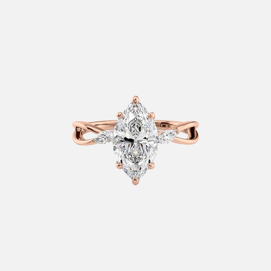  The Kelsey Marquise Lab Diamond Ring 14k Rose Gold 001