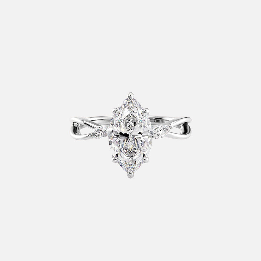  The Kelsey Marquise Lab Diamond Ring 14k White Gold 001