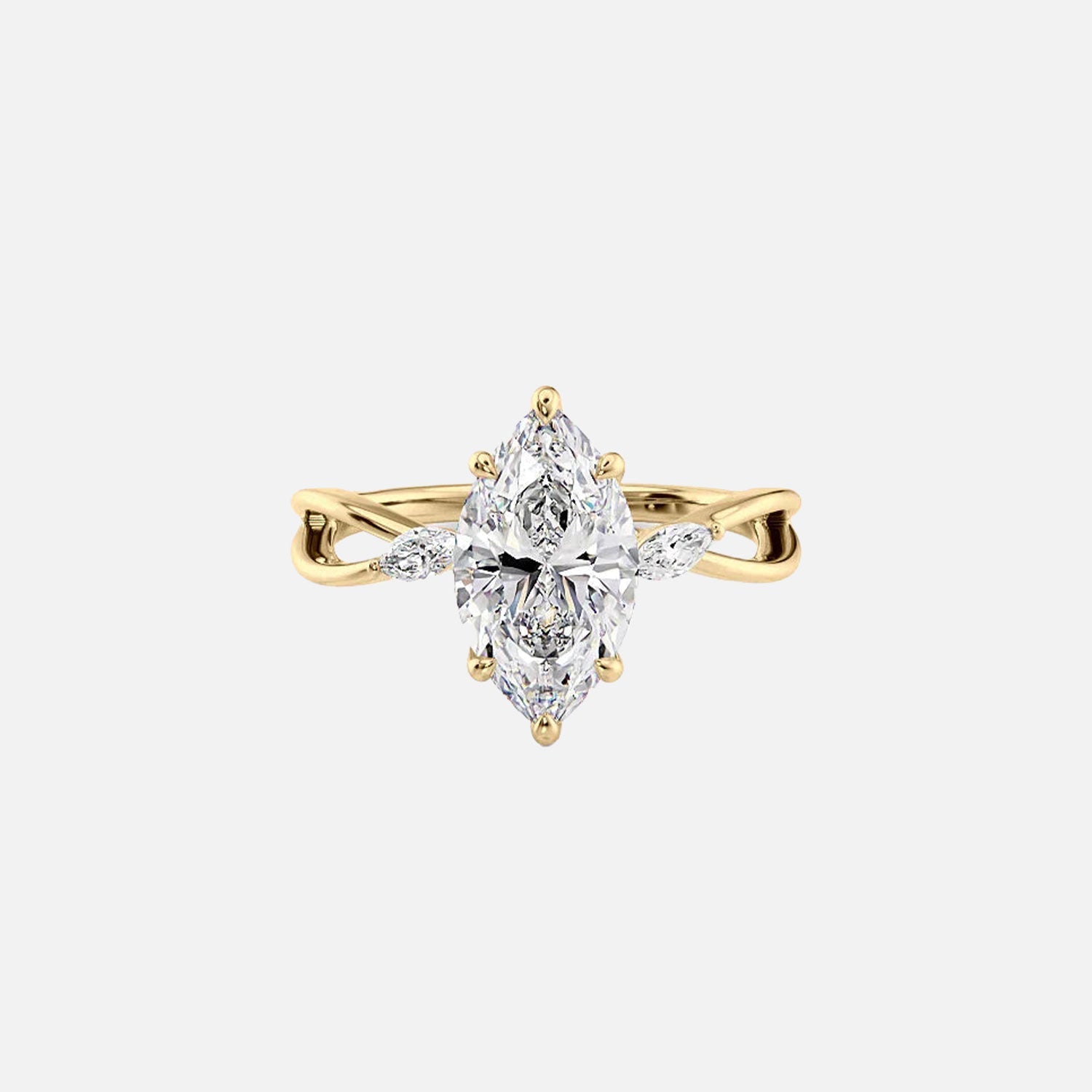 The Kelsey Marquise Lab Diamond Ring 14k Yellow Gold 001