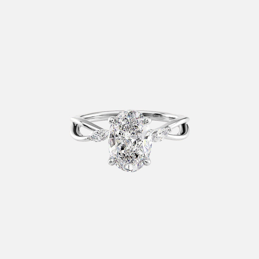  The Kelsey Oval Lab Diamond Ring 14k White Gold 001