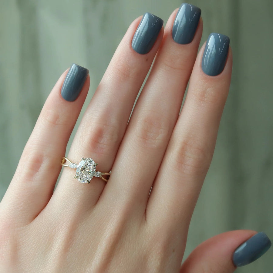  The Kelsey Oval Lab Diamond Ring 14k Yellow Gold 003