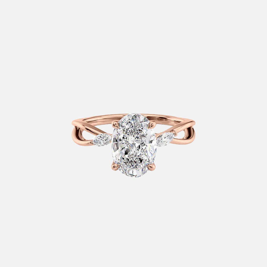  The Kelsey Oval Lab Diamond Ring 18k Rose Gold 001