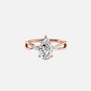  The Kelsey Pear Moissanite Ring 14k Rose Gold 001