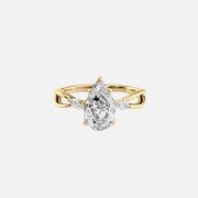 The Kelsey Pear Moissanite Ring 14k Yellow Gold 001