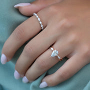 The Kelsey Pear Moissanite Ring 18k Rose Gold 003