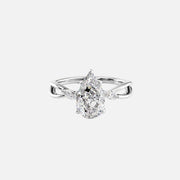 The Kelsey Pear Moissanite Ring 18k White Gold 001