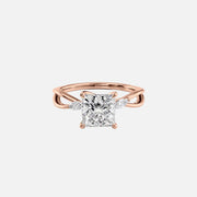  The Kelsey Princess Lab Diamond Ring 14k Rose Gold 001