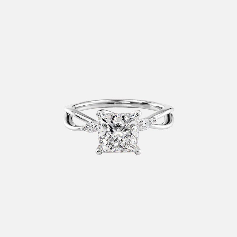  The Kelsey Princess Lab Diamond Ring 14k White Gold 001