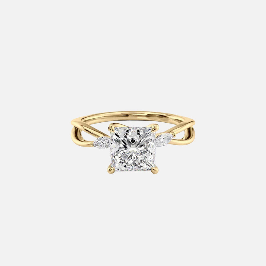  The Kelsey Princess Lab Diamond Ring 18k Yellow Gold 001