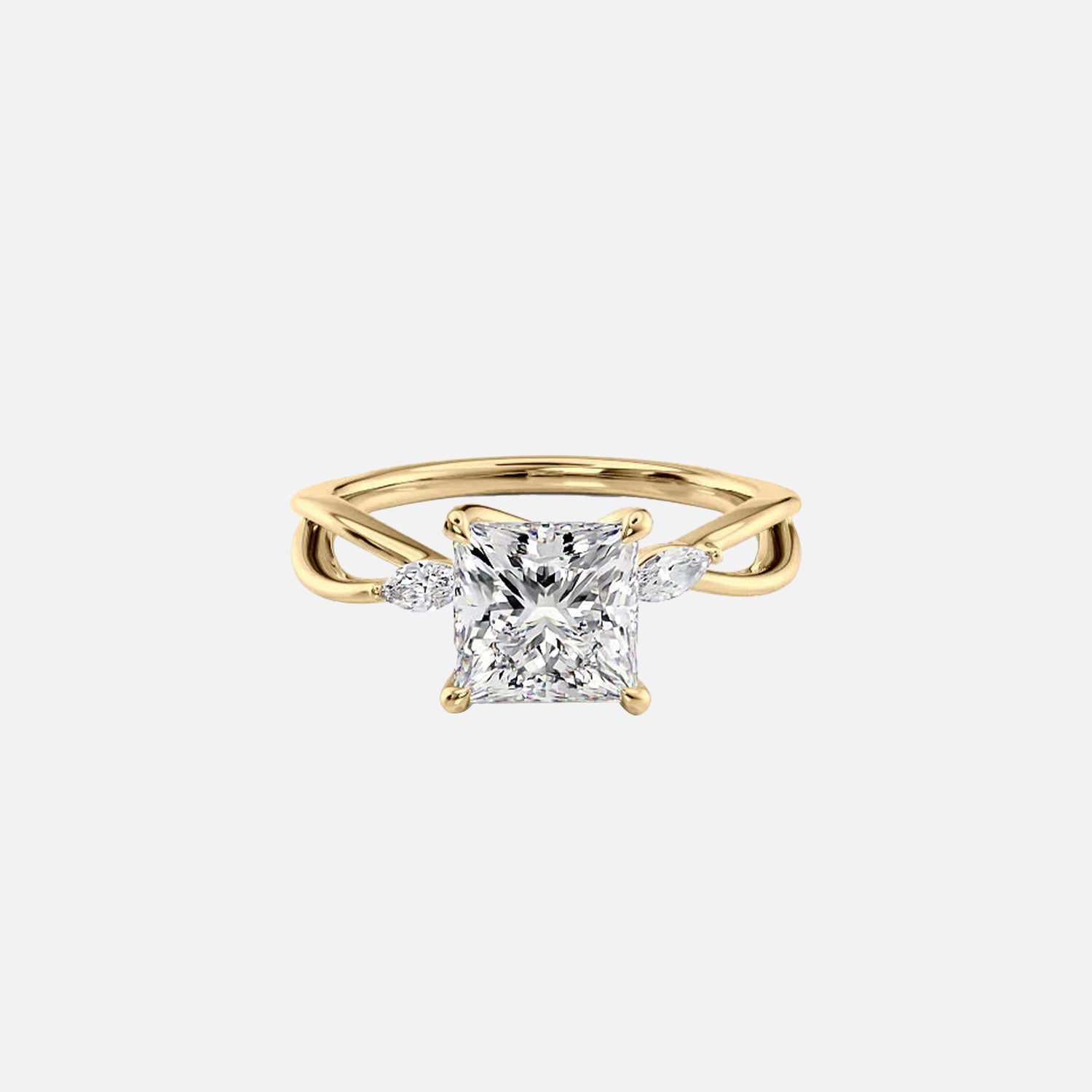 The Kelsey Princess Moissanite Ring 14k Yellow Gold 001